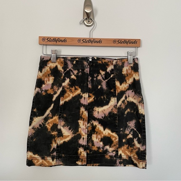 Free People Midnight Combo Modern Femme Novelty Skirt- Black Tie Dye- Size 4 - Picture 3 of 7